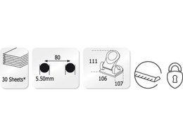 Hulmaskine Kangaro perfo 30 sort max 30 ark, med guide, 0,55 mm