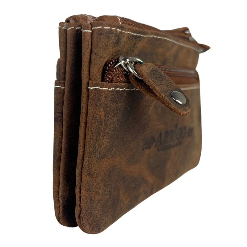 Vintage cognac -colored leather key pouch