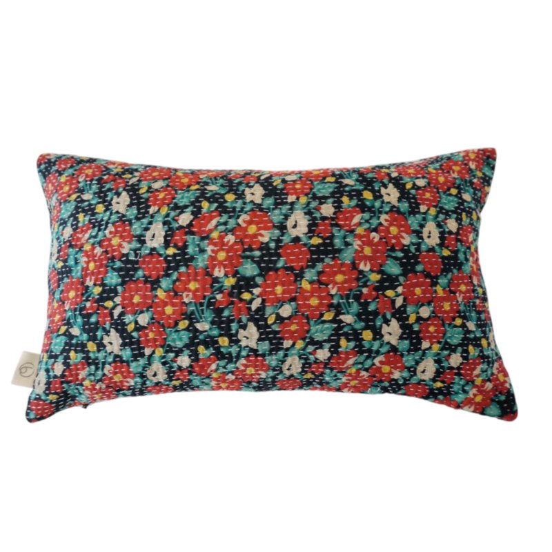 Cojín rectangular en Kantha N°12