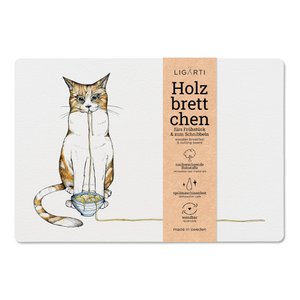 Wooden board - ramen cat
