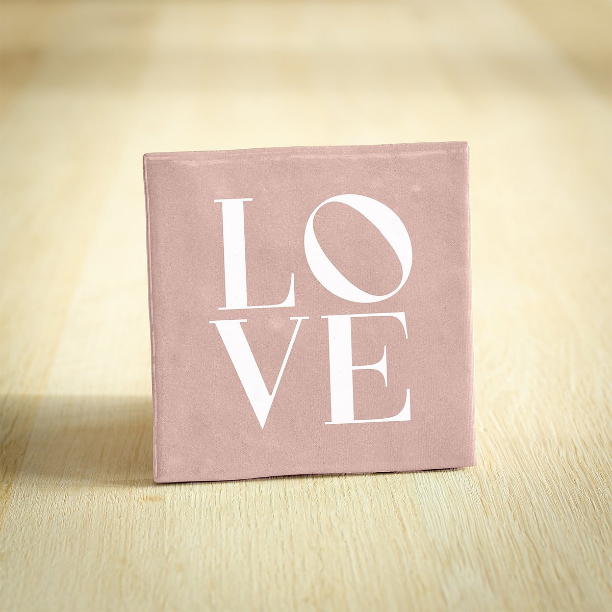Tegeltje - LOVE | Roze | 10x10cm