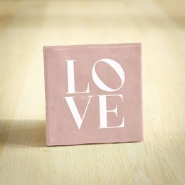 Tegeltje - LOVE | Roze | 10x10cm