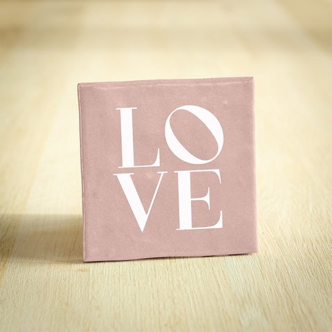 Tegeltje - LOVE | Roze | 10x10cm