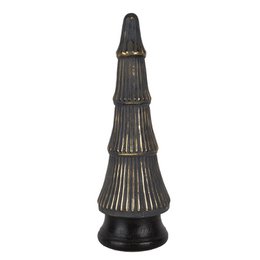 Kerstdecoratie Kerstboom Ø 15x45 cm Grijs Goudkleurig Glas