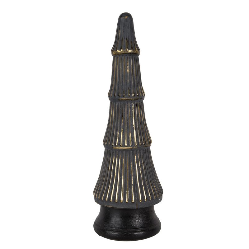 Kerstdecoratie Kerstboom Ø 15x45 cm Grijs Goudkleurig Glas