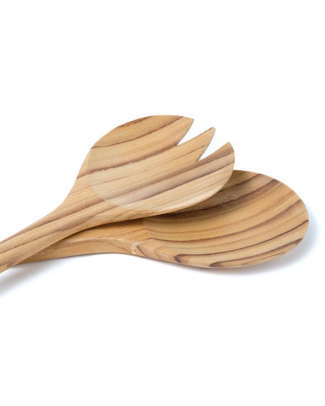 Serang natural teak wood salad spoons