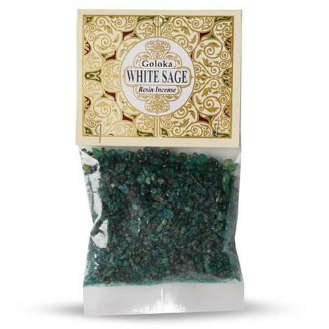 Goloka Resin Incense White Sage - 30 grams 12 packs