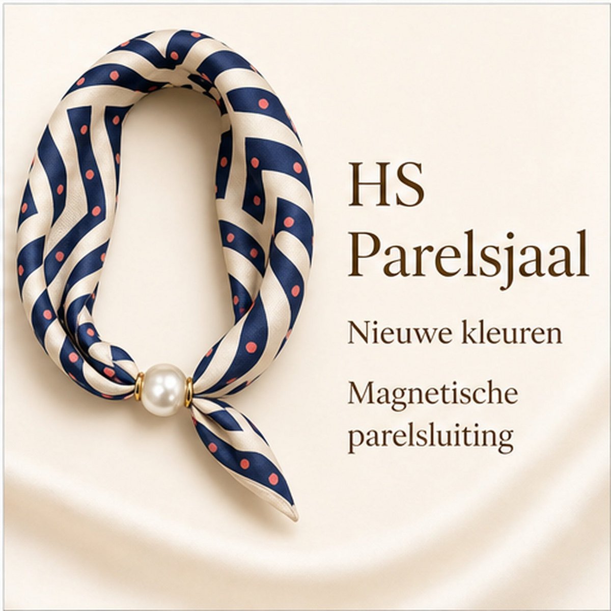 HS Pearl Scarf New Colors - Magnetic Pearl Closure
