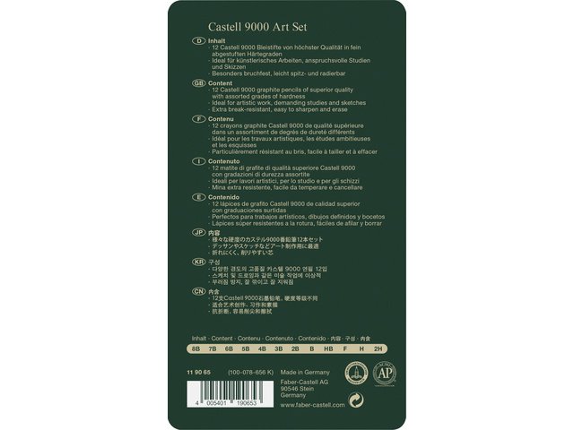Potlood FC 9000 Artset 1x 8B/7B/6B/5B/4B/3B/2B/B/HB/F/H/2H