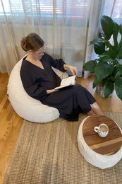 CHILLAX M Bean Bag, Corduroy, Lincoln 61 Pink