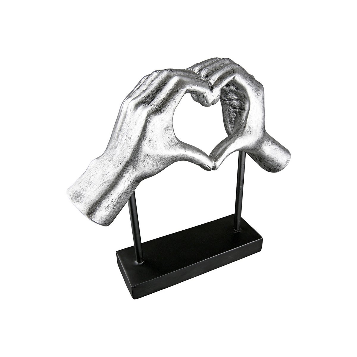 Sculpture Heart Amour silver H.26.5 cm