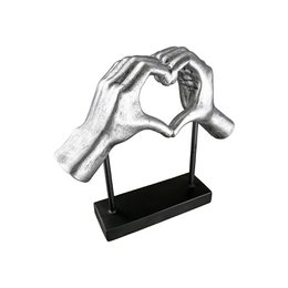 Skulptur Hjerte Amour sølv H.26,5 cm