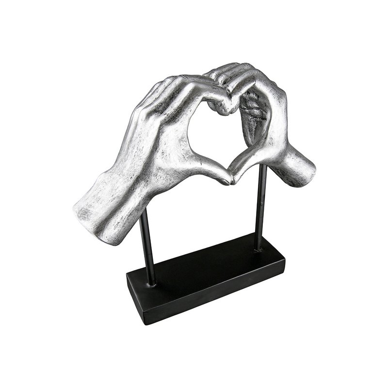 Skulptur Hjerte Amour sølv H.26,5 cm
