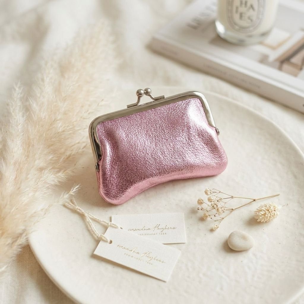 Skærepung metallisk lys pink