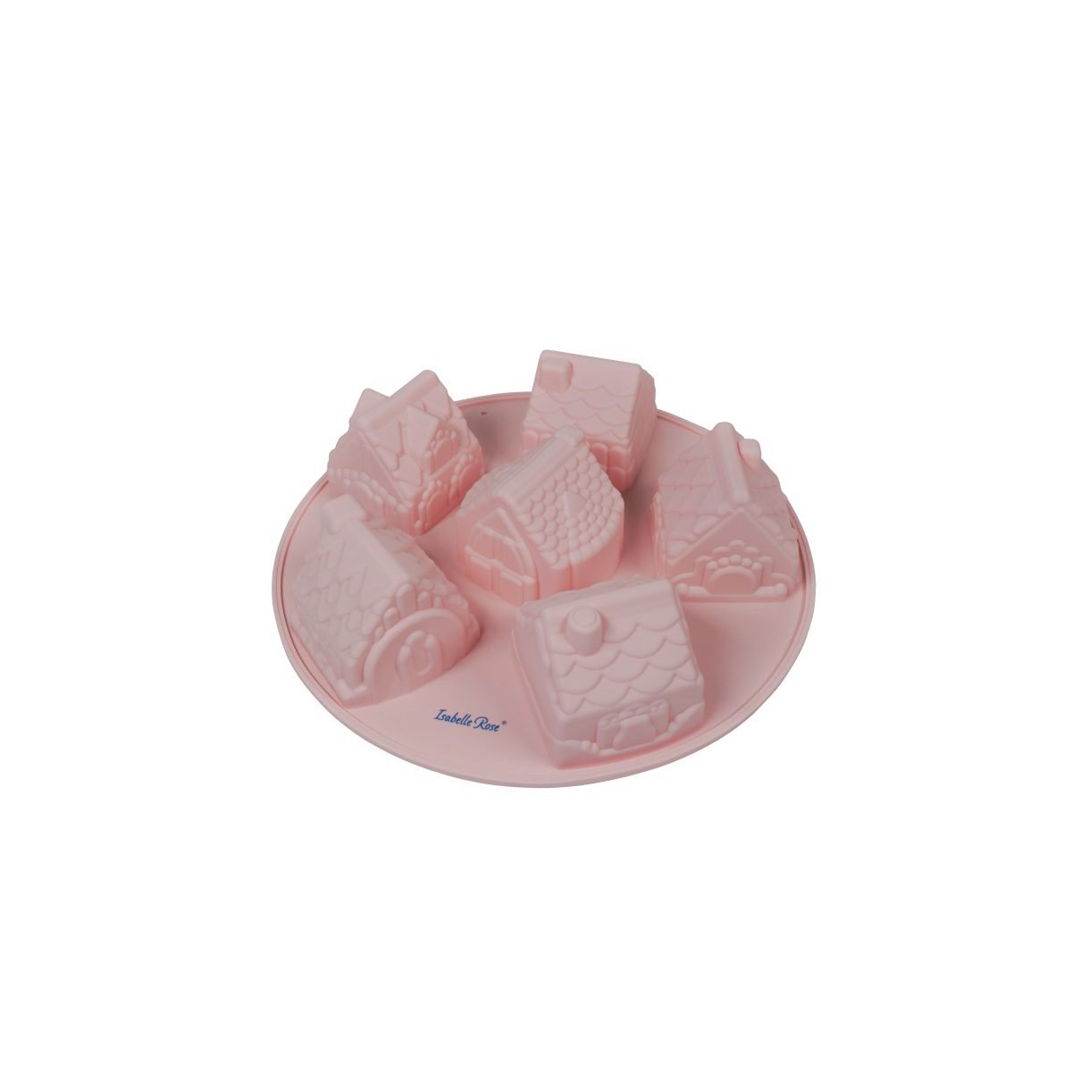 Moule à pâtisserie en silicone rose pastel maisons 26,5x6 cm Isabelle Rose