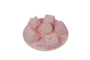Pastelroze siliconen bakvorm huisjes 26,5x6 cm Isabelle Rose