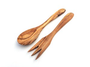 Set van 2 slacouverts Paris 20 cm slalepel olijfhout
