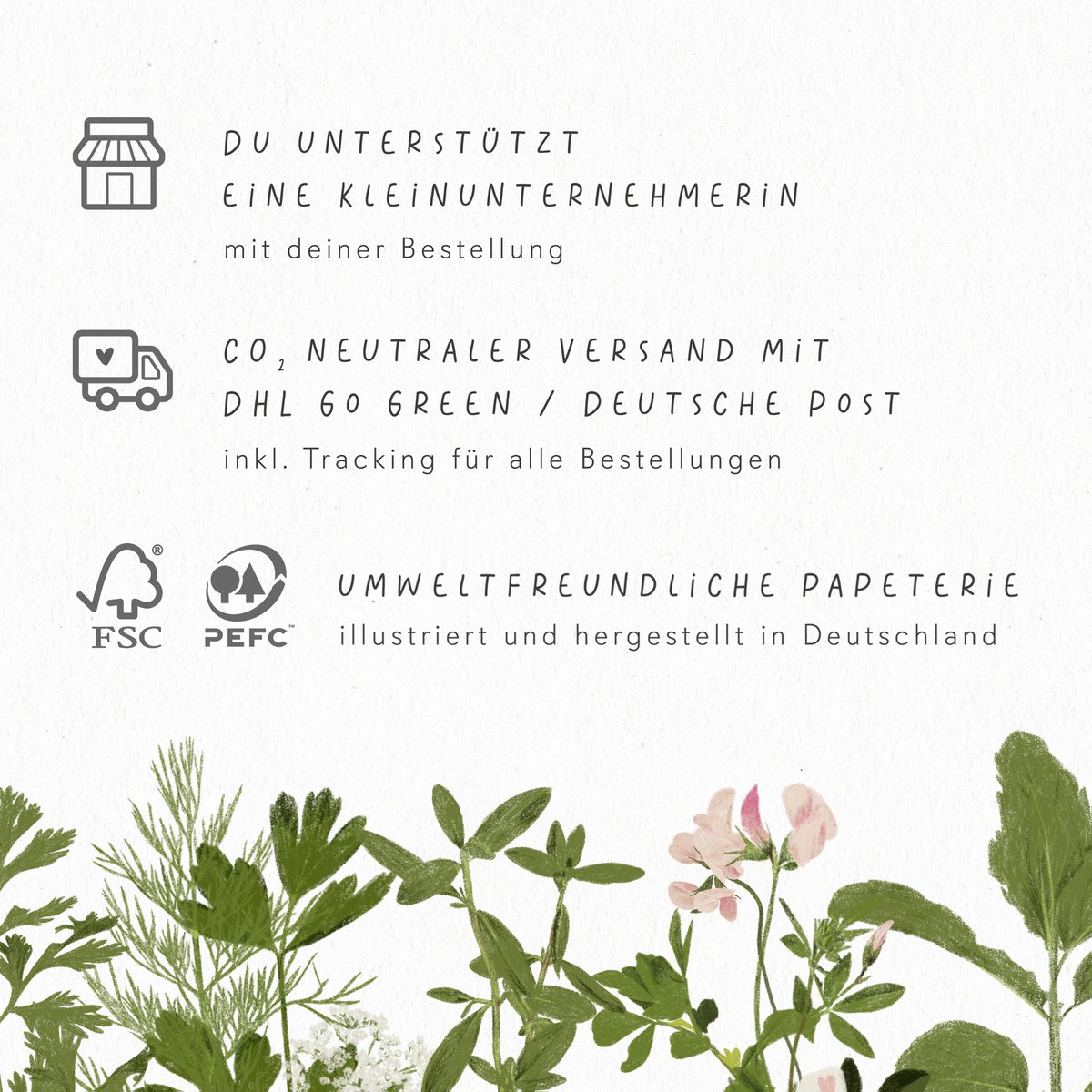 Wandkalender 2026 mit handgezeichneten Blumen, FSC