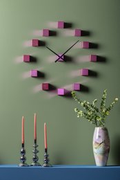 Wandklok DIY Kubiek Metallic