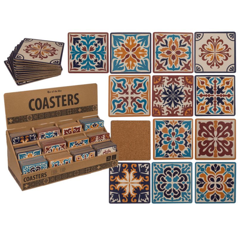 Coaster Mosaic cork 9.5x9.5x0.5cm