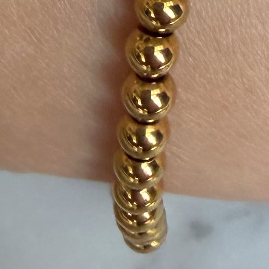 LOUIZ Gold beaded bracelet 4 mm