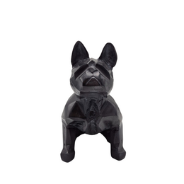 French bulldog statue black