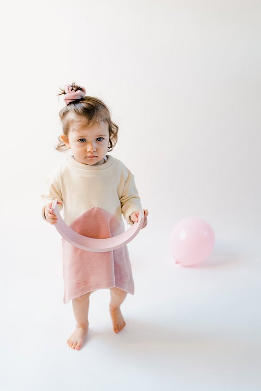 Vestido suéter de manga larga sostenible | Malva natural | 100% algodón orgánico certificado GOTS