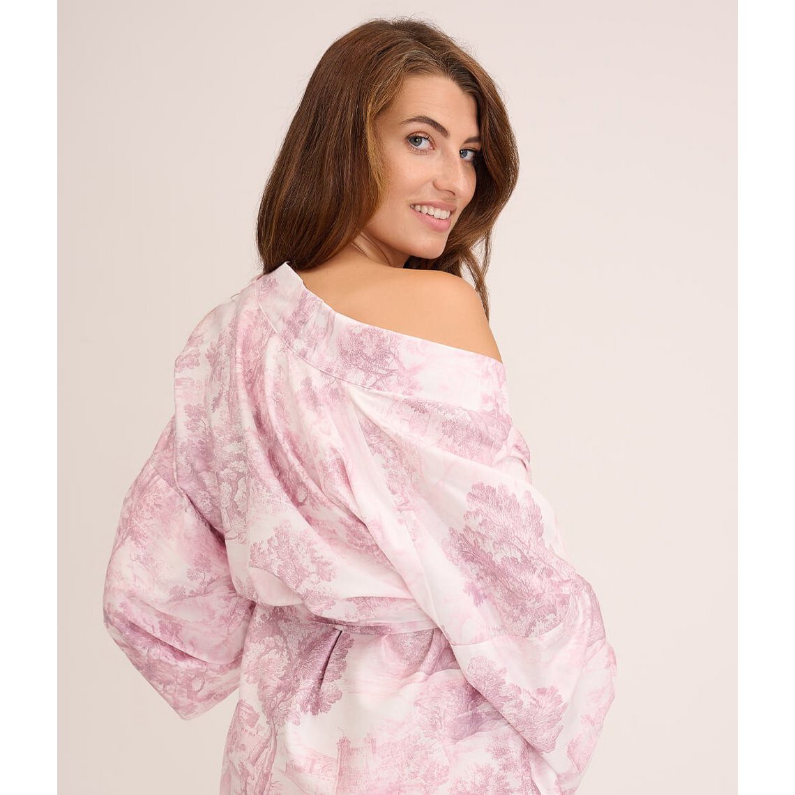 Albornoz kimono lluvia Toile Malva