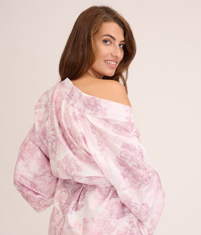 Albornoz kimono lluvia Toile Malva