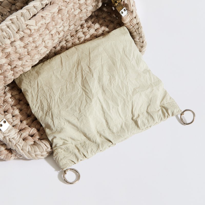 "Sassolino" håndlavet skuldertaske med vandtæt pose beige + crème