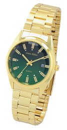 Alain Miller unisex watch with metal strap, Ø 36.5 mm, gold/green