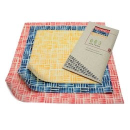 Colorful patterned food wraps in various sizes, made of soft, durable material.