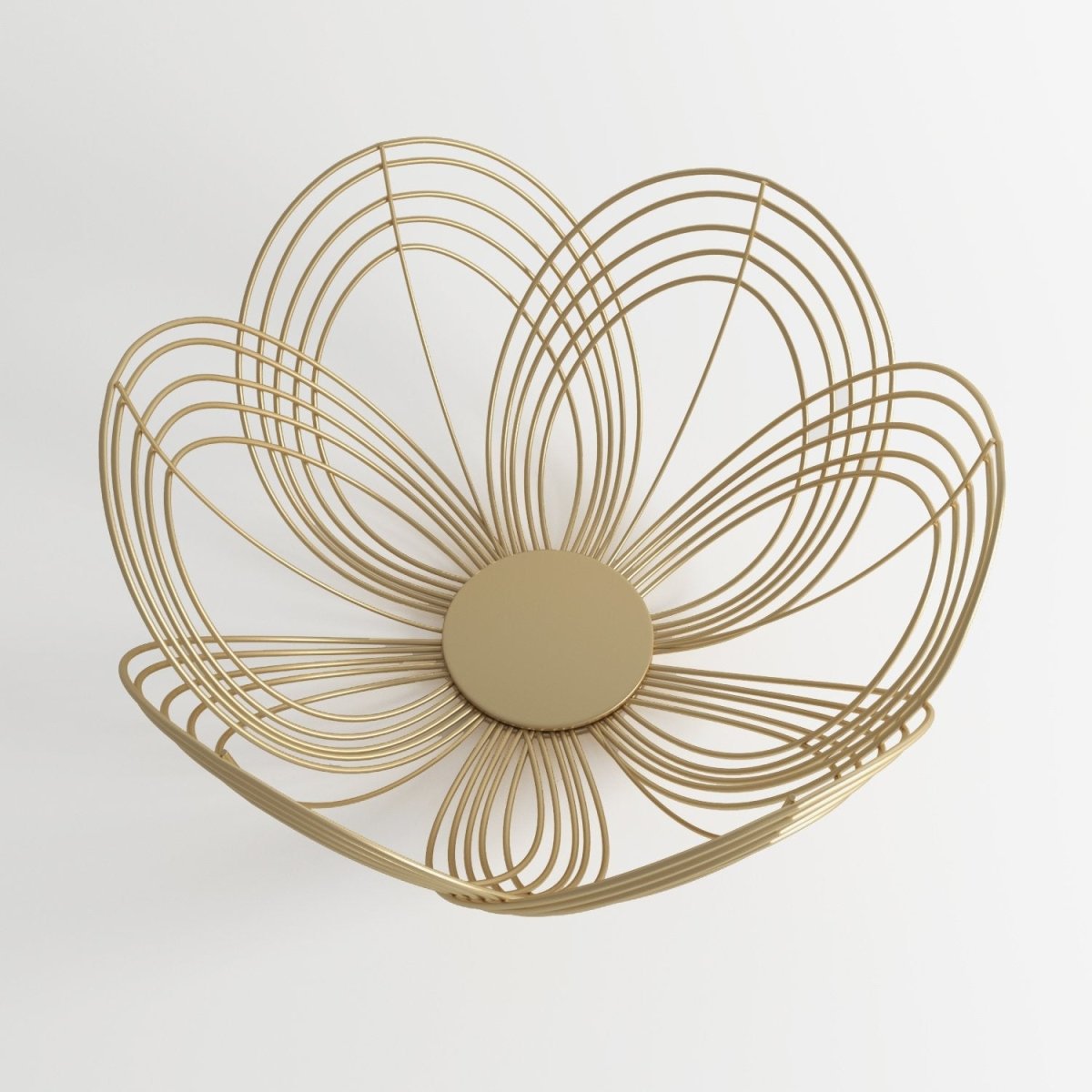 Cesta de diseño Éléonore en metal dorado