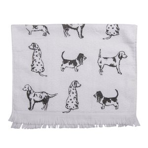 Gastendoekje 40x66 cm Wit Grijs Katoen Honden Toilet Handdoek