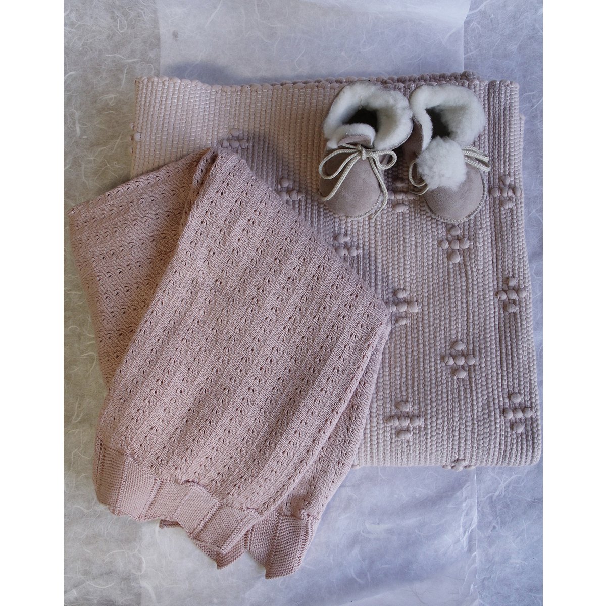 tapis en coton tissé rose poudré liz medium