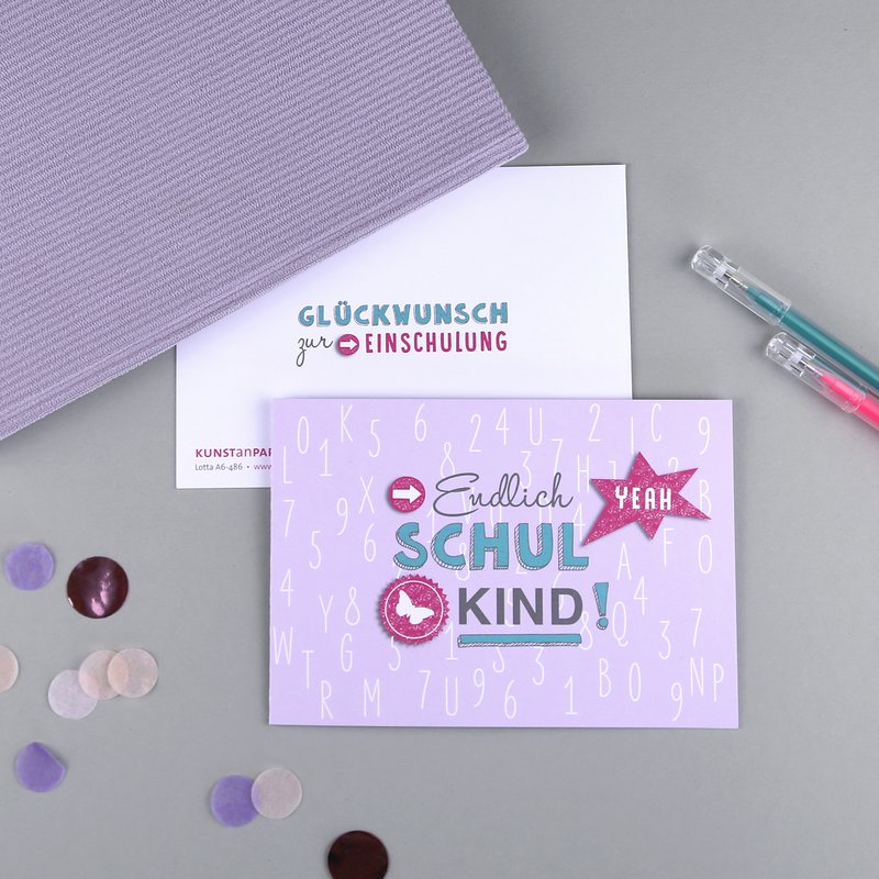 Einschulungskarte Schulkind Lotta