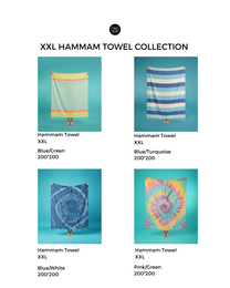 TOWEL TO GO NEON XXL Recycled Cotton Beach Towel 200x200 cm | Quick Dry | Green / Blue | with Gift Box