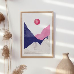 Stampa artistica "Monti rosa blu" | astratto | misure differenti
