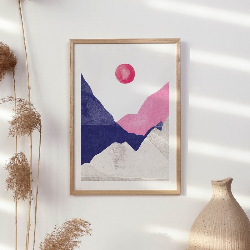 Stampa artistica "Monti rosa blu" | astratto | misure differenti