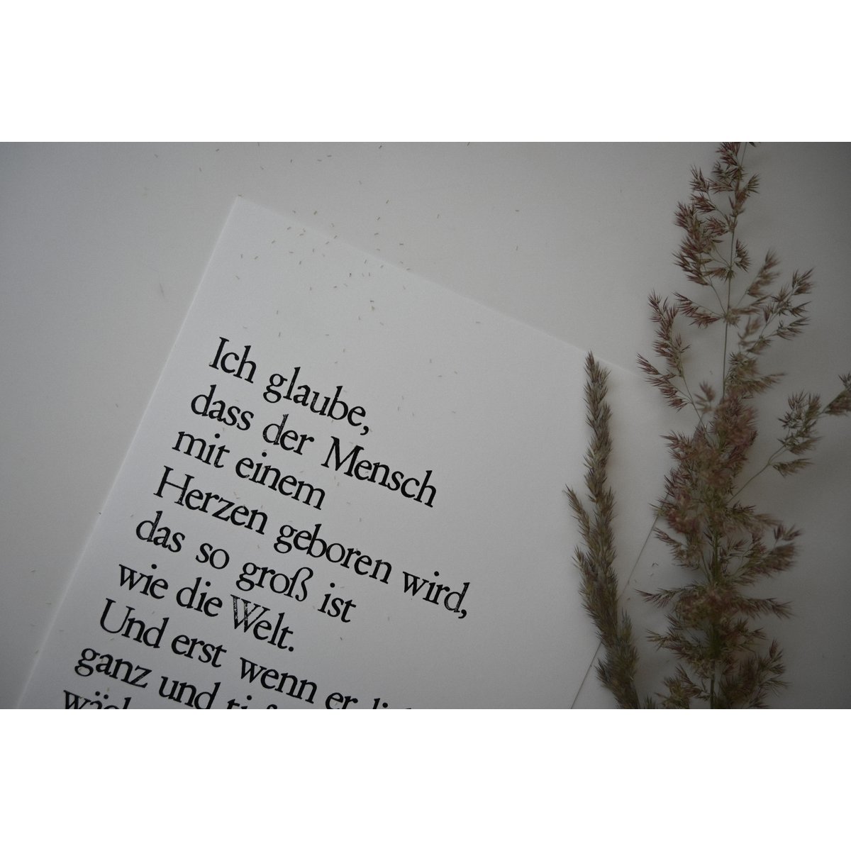 Kunstprint "Mensch With Heart" gestempelde muurschildering