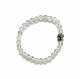 Ladies Bracelet Rock crystal 6 mm with Buddha Kraal