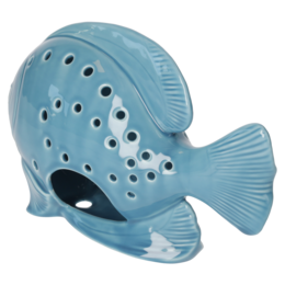 Turquoise fish candle holder h 17x27x10 cm