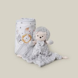 SET TOALLA DE BAÑO + DOU-DOU - MOD. ERIZO - GRIS