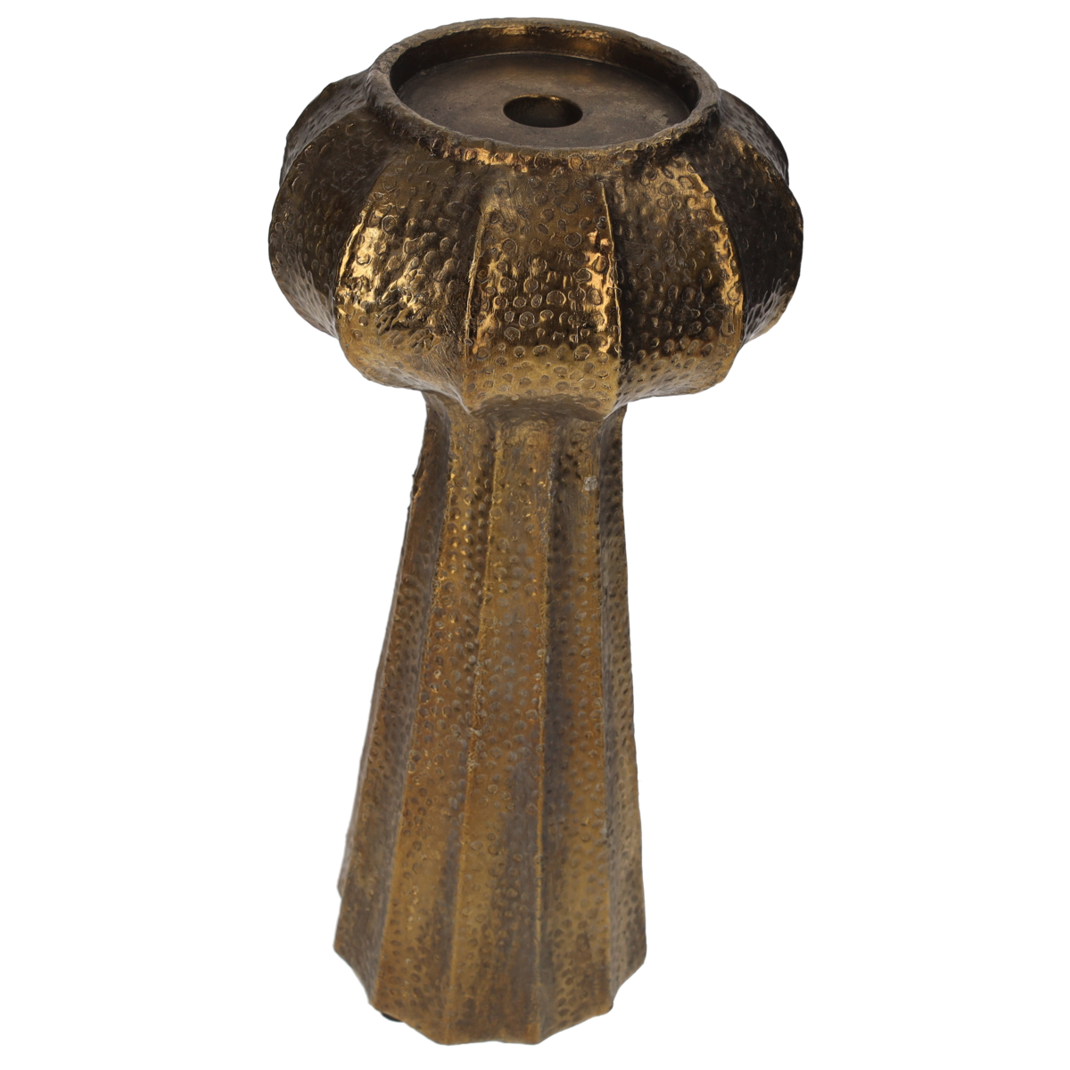 Gold metal candle holder 35x16 cm