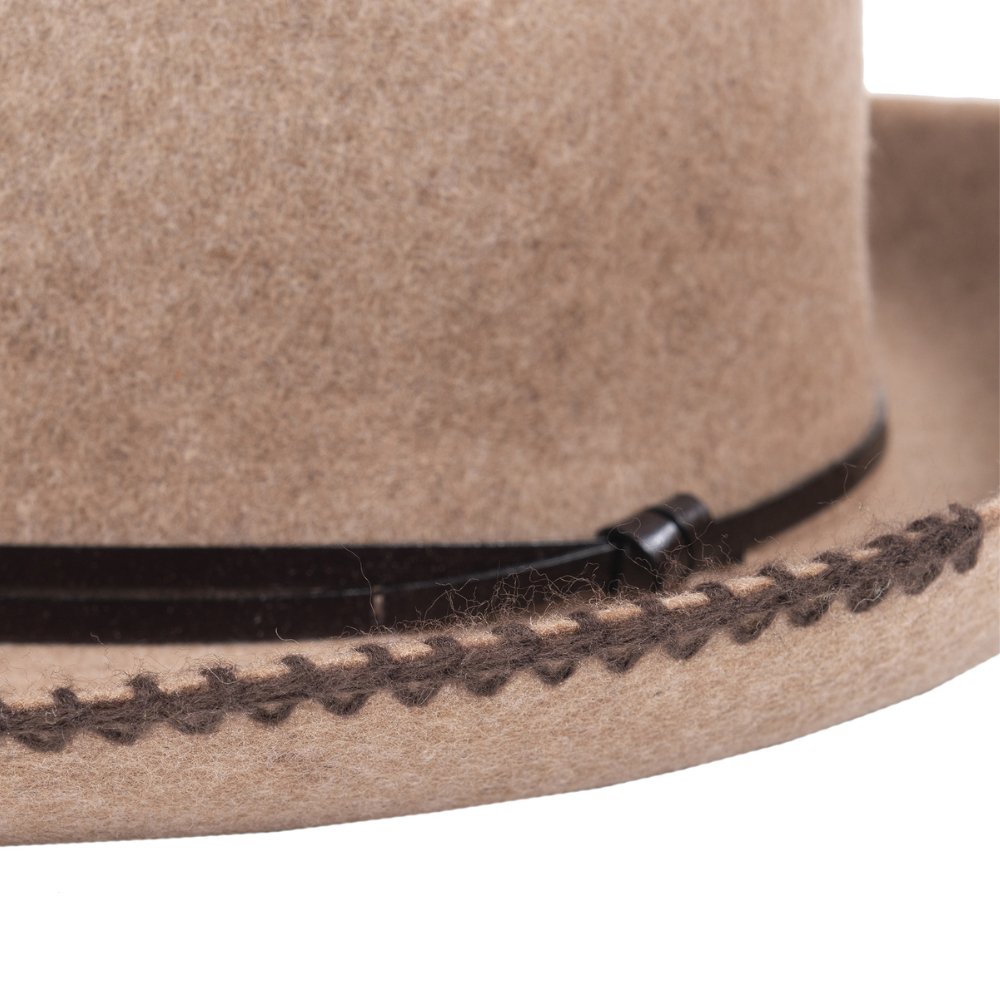 FELT HAT - leather and knit bond, unsewn edge