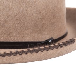 FELT HAT - leather and knit bond, unsewn edge
