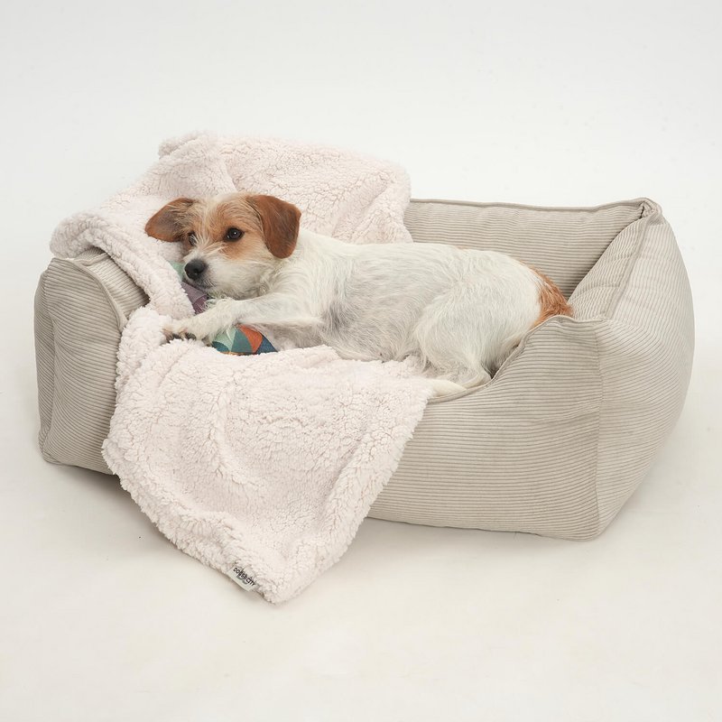 Hundebett Box Bett Chelsea Cord gravel