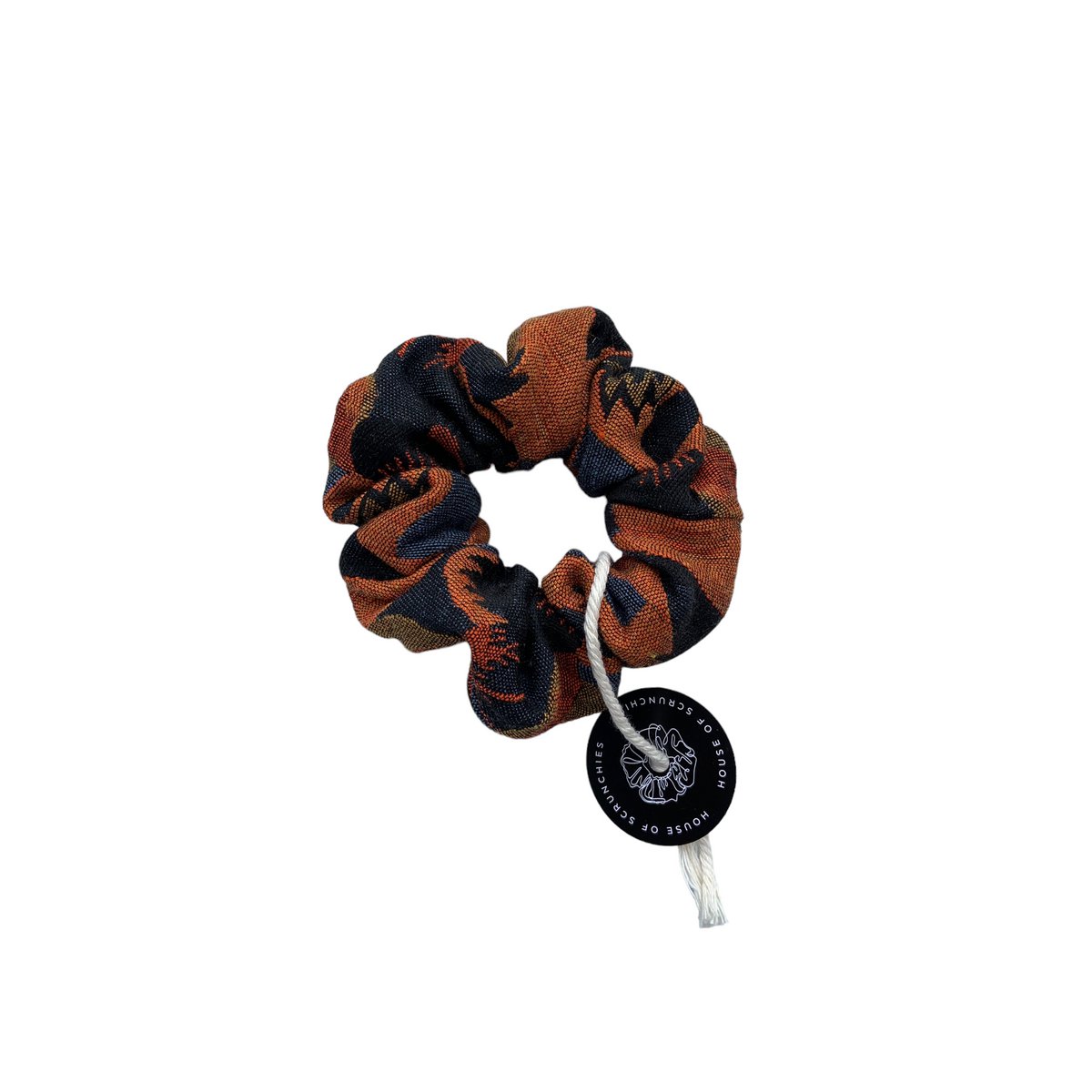 Scrunchie - Jacquard di fiori scuri - Riciclato