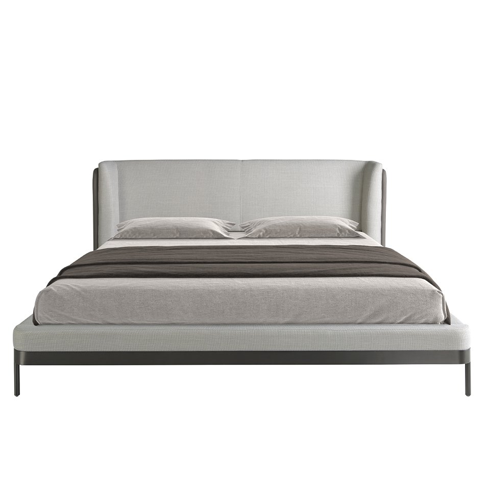 Lichtgrijs stoffen bed 7156