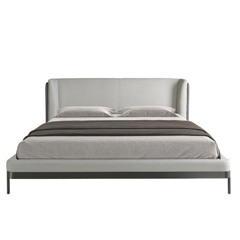 Lichtgrijs stoffen bed 7156